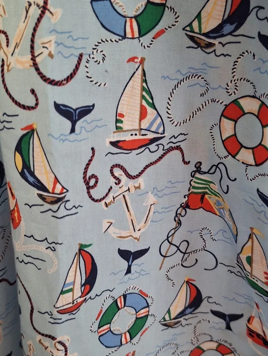 Vera Bradley Nautical Pajama Set Blue Sailboat Print XL - Picture 3 of 4